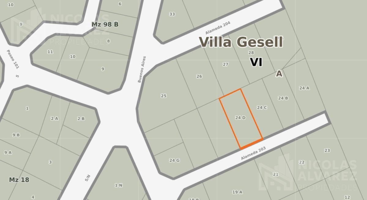 Lote terreno en venta 720m2 Super Centrico, ideal inversor - Villa Gesell