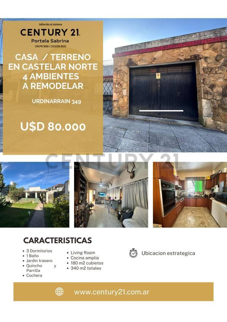 VENTA CASA 4 AMBIENTES CASTELAR MORON IDEAL INVERSOR