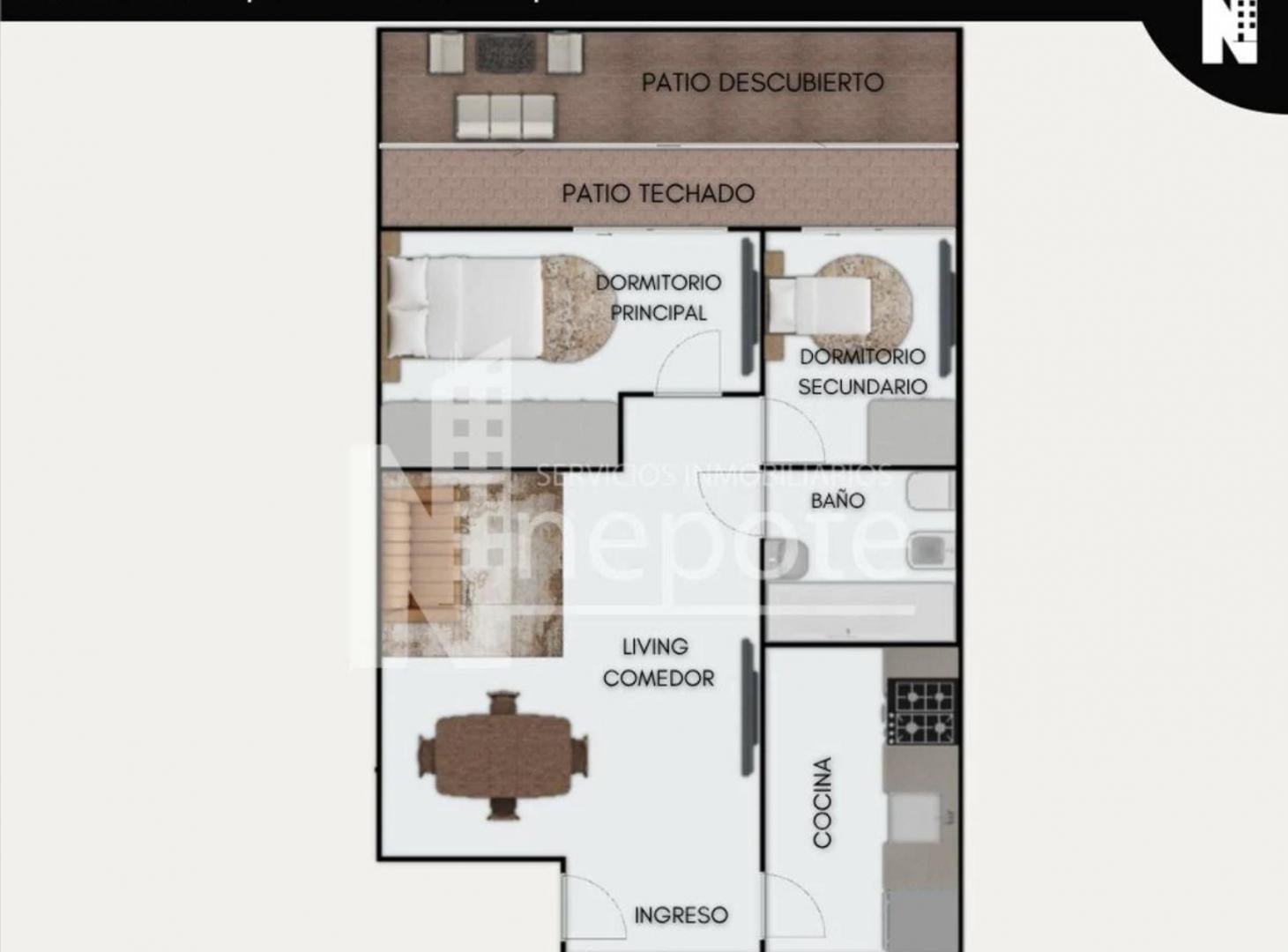 Departamento 3 Ambientes Patio Quincho Jardin Propio Independiente Parque Patricios Apto Credito