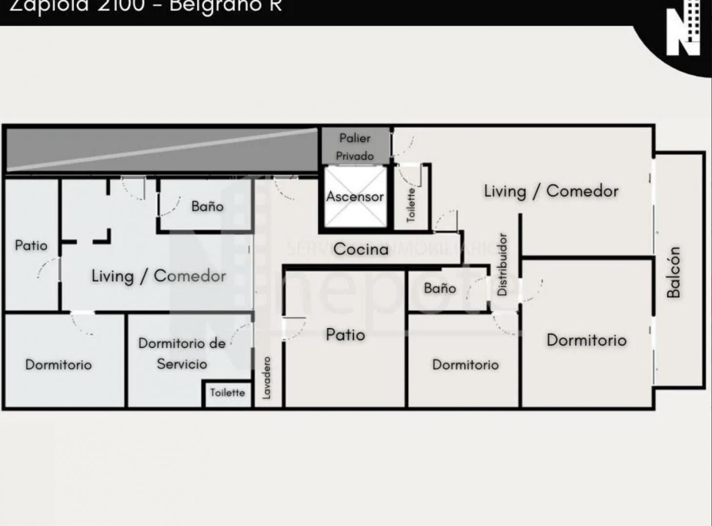 Departamento 5 Ambientes Balcon Patio Cochera Cubierta Palier Privado Ascensor Belgrano R