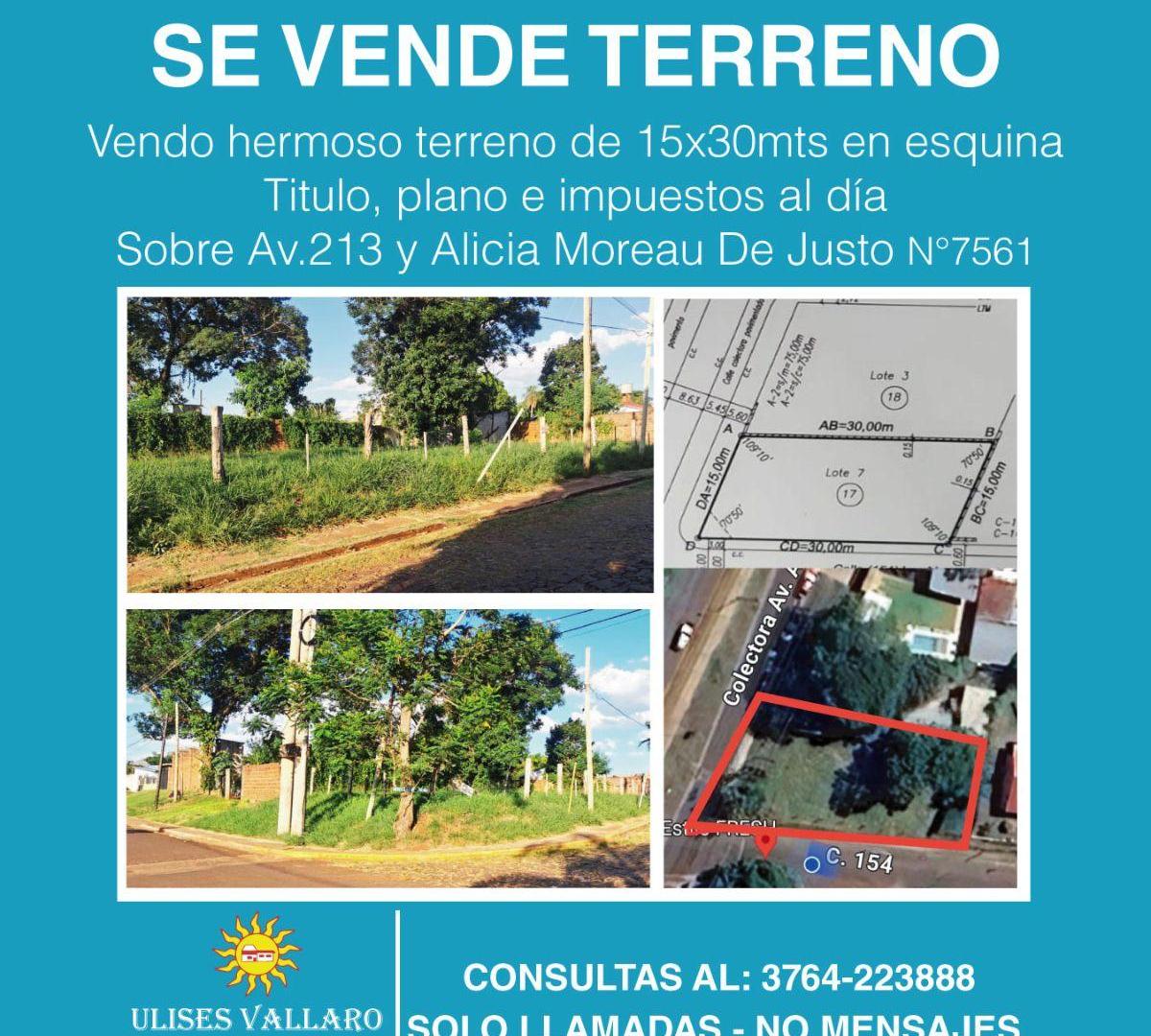 VENDO TERRENO EN POSADAS MISIONES