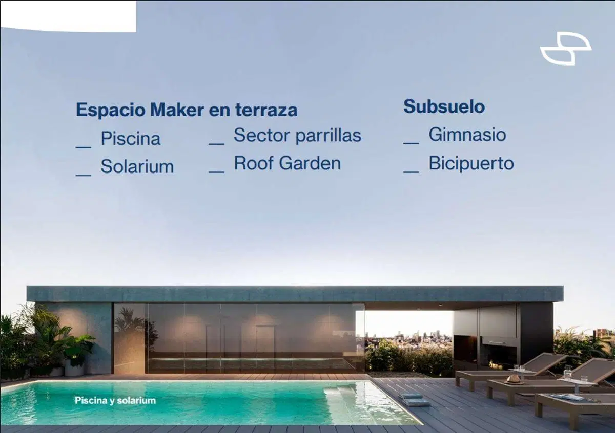 Venta 2 ambientes con balcón, toilette y baño completo– 62,28 m²- full amenities 4