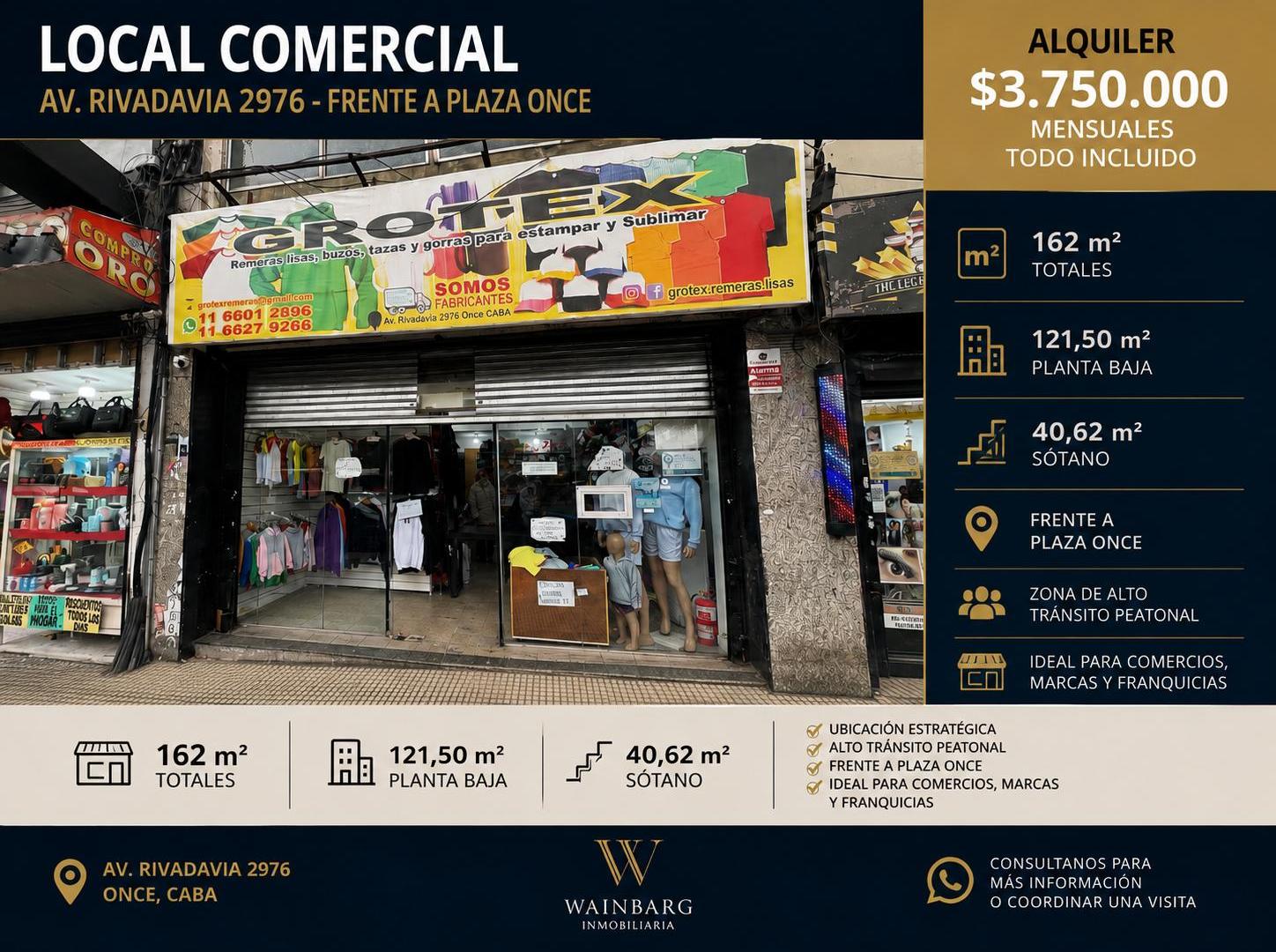 Foto de Local Comercial en Alquiler Frente a Plaza Once | 162 m² | Av. Rivadavia, imagen 3