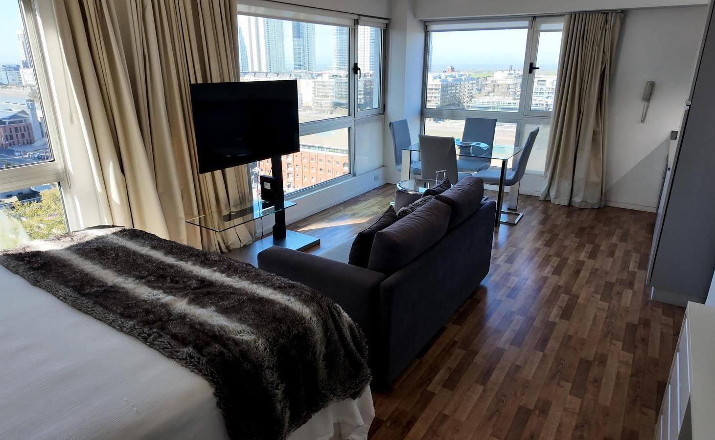 Departamento monoambiente en Alquier Quartier Madero con cochera!!! Amenities!!