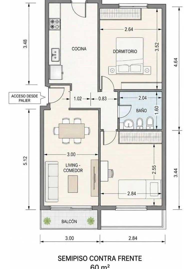 Foto de Departamento 3 ambientes en venta con balcón y cochera en Ramos Mejía, imagen 4