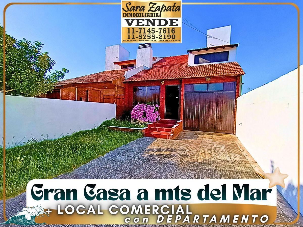 58 63 CASA 3 DORMITORIOS 4 AMBIENTES + LOCAL COMERCIAL AL FRENTE MAR DEL TUYÚ VENDE SARA ZAPATA