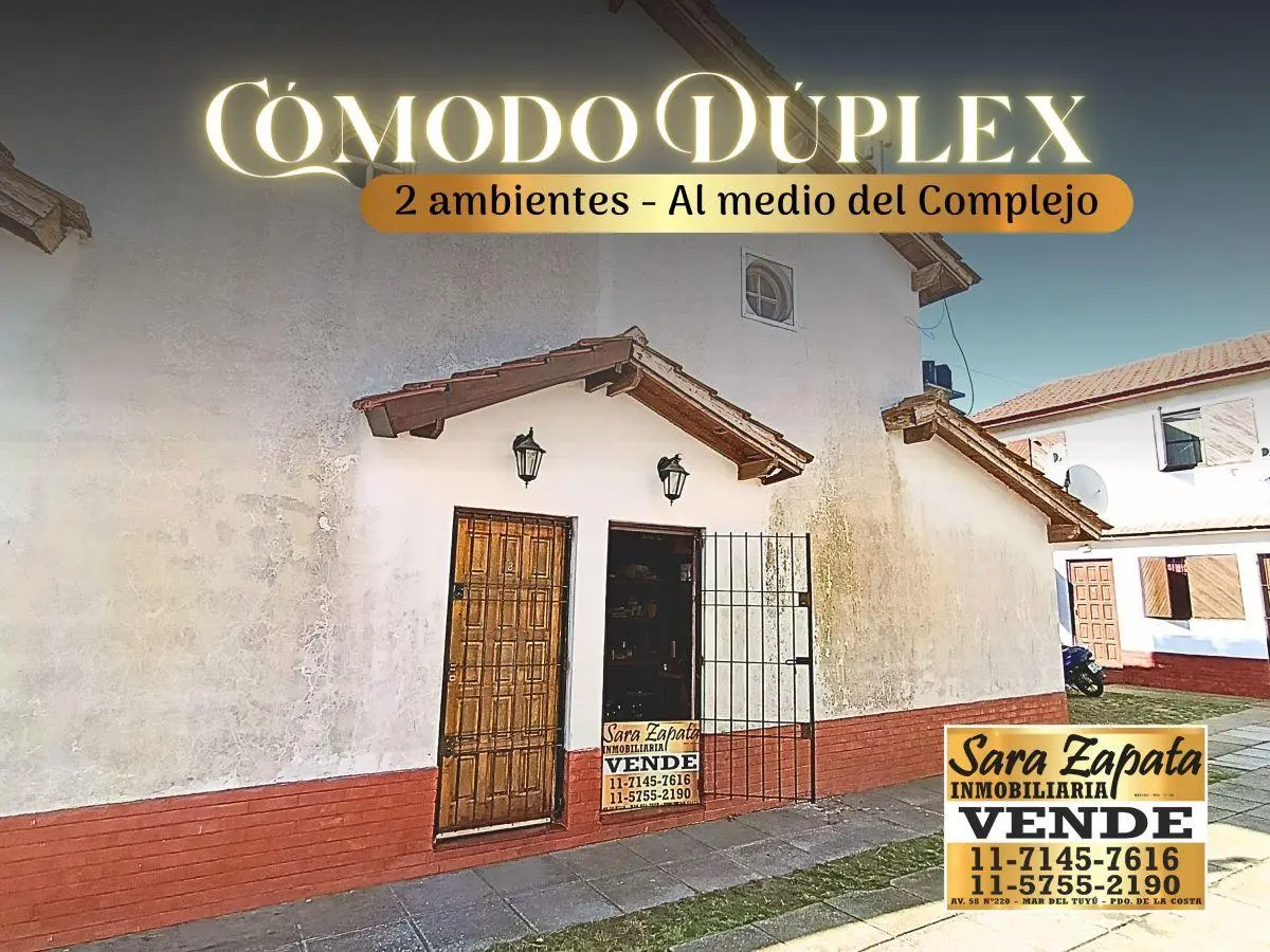 2 5752 MAR DEL TUYÚ CÓMODO DÚPLEX 2 AMBIENTES 1 DORMITORIO 2 CUADRAS DEL MAR VENDE SARA ZAPATA INMO 3
