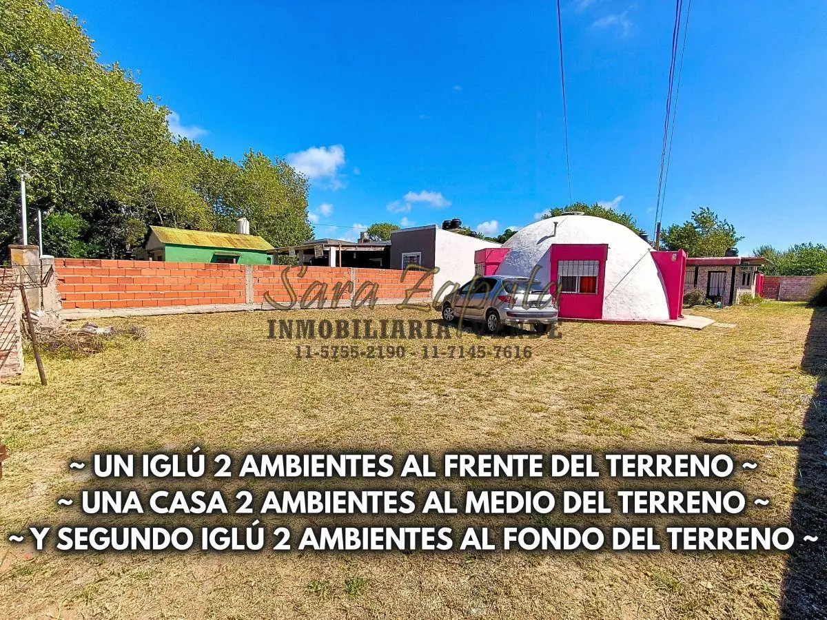 64 675 3 CASAS DE 2 AMBIENTES EN LOTE PROPIO - 2 DOMOS - VENDE SARA ZAPATA Inmobiliaria 2
