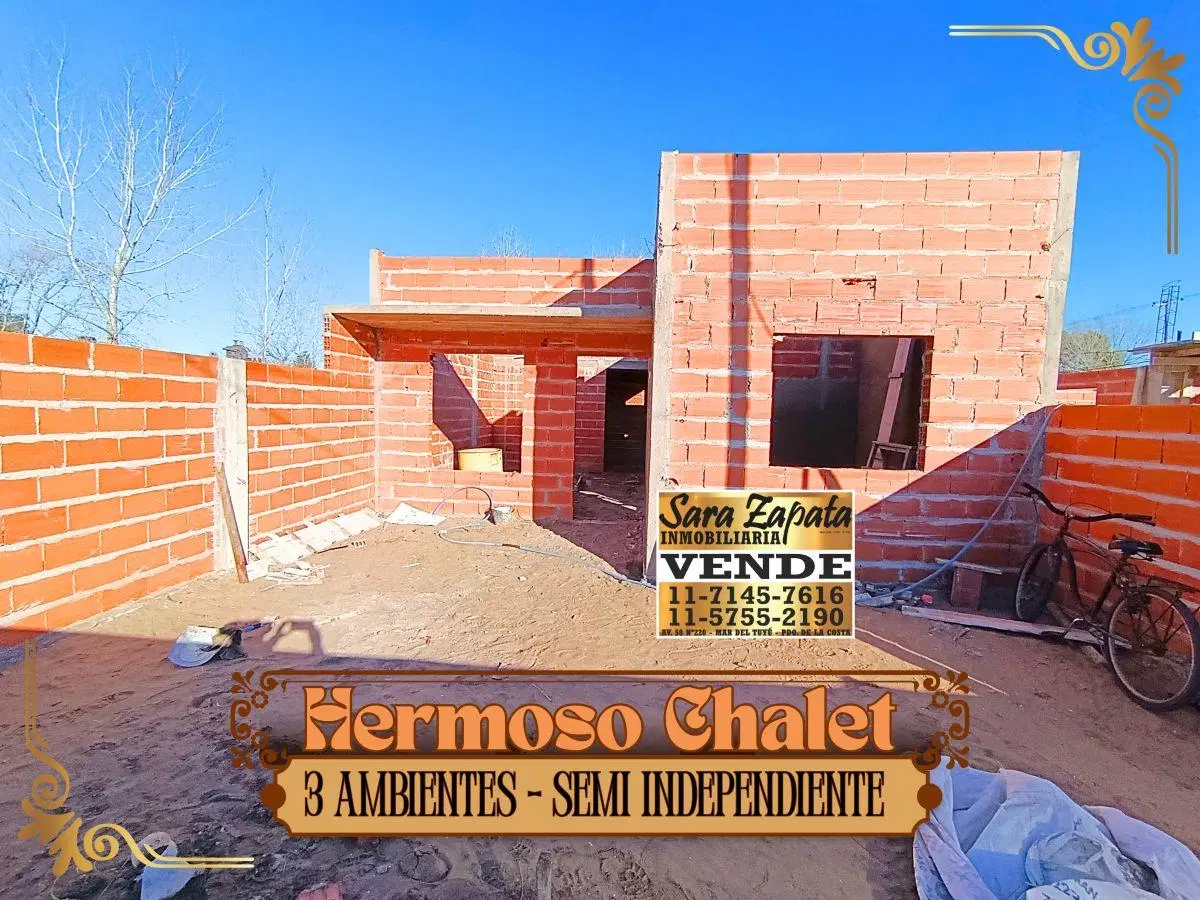 CHALET 3 AMBIENTES SEMI INDEPENDIENTE A ESTRENAR MAR DEL TUYÚ VENDE EN POZO SARA ZAPATA INMOBILIARIA 2