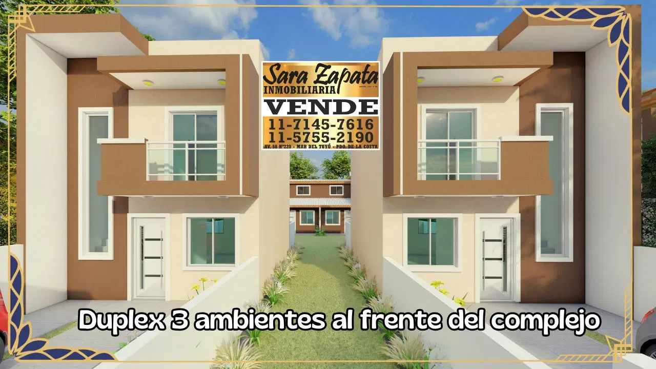 DÚPLEX 3 Y 4 AMBIENTES A ESTRENAR MAR DEL TUYÚ A 4 C. DEL MAR VENDE EN POZO SARA ZAPATA INMOBILIARIA 8