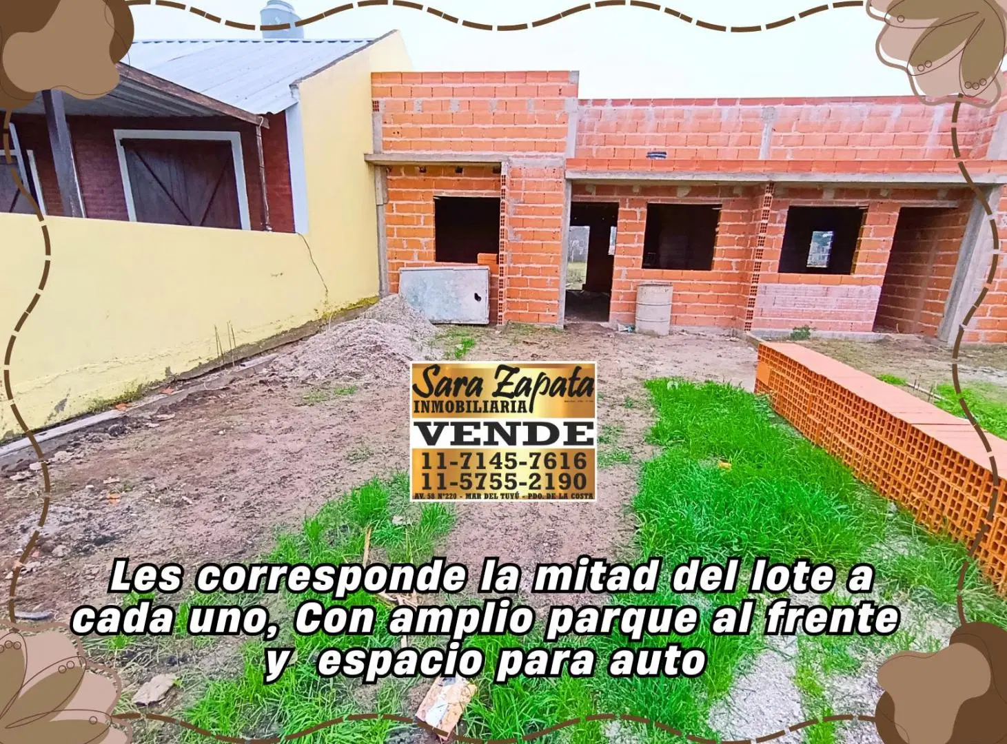 CHALET 3 AMBIENTES CON MITAD DE LOTE A ESTRENAR MAR DEL TUYÚ VENDE EN POZO SARA ZAPATA INMOBILIARIA 2