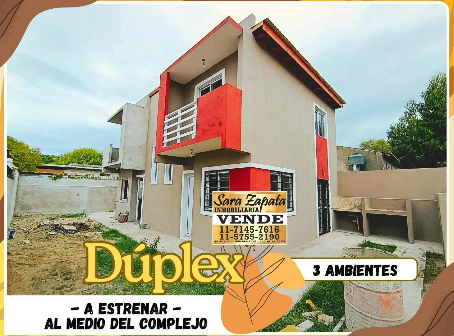 Dúplex 3 ambientes A ESTRENAR MAR DEL TUYÚ A 3 CUADRAS DEL MAR VENDE Sara Zapata INMOBILIARIA 3
