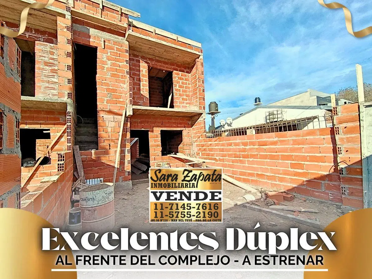 DUPLEX 3 AMBIENTES AL FRENTE DEL COMPLEJO - A ESTRENAR MAR DEL TUYÚ VENDE SARA ZAPATA INMOBILIARIA 2