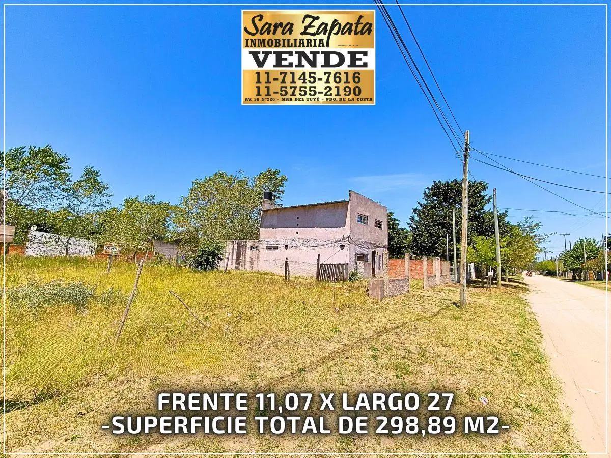 Excelente LOTE DE TERRENO BALDÍO 11,07*27 MTS VENDE SARA ZAPATA Inmobiliaria 1