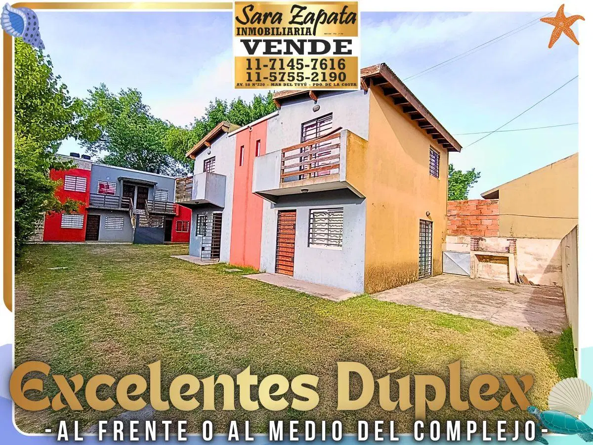 4 AMPLIOS DÚPLEX 3 AMBIENTES AL FRENTE Y AL MEDIO DEL COMPLEJO EN BLOCK VENDE SARA ZAPATA INMO 4