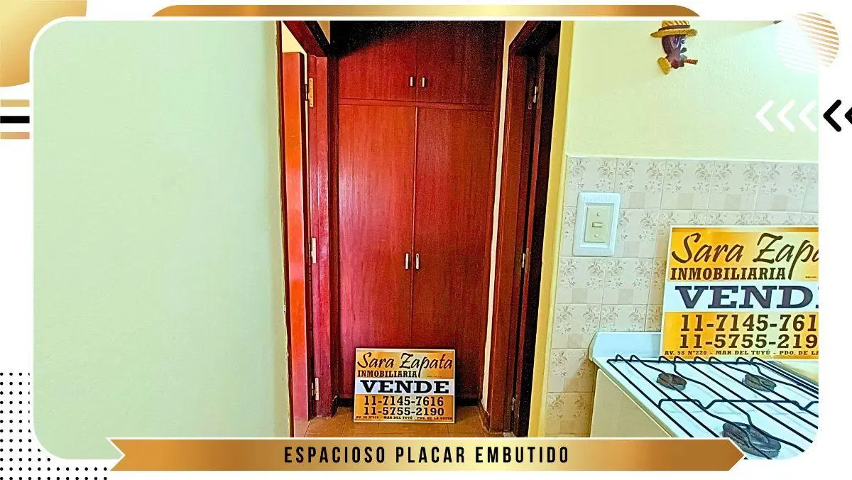 Santa Teresita DEPARTAMENTO 2 AMBIENTES SIN BALCON en CONTRAFRENTE VENDE SARA ZAPATA INMOBILIARIA 3