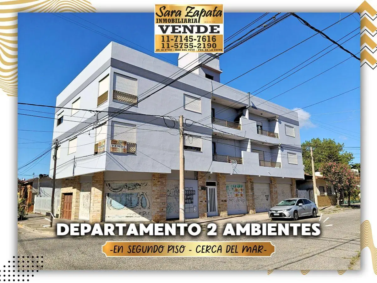Santa Teresita DEPARTAMENTO 2 AMBIENTES SIN BALCON en CONTRAFRENTE VENDE SARA ZAPATA INMOBILIARIA 2