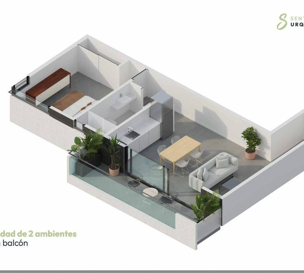 Departamento en venta 2 ambientes de pozo en Villa Urquiza