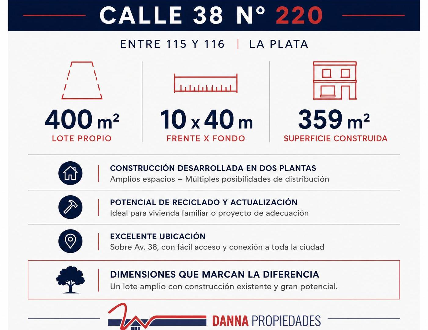 Foto de Propiedad de 359 m² construidos sobre lote de 10 x 40 m | Calle 38, imagen 4