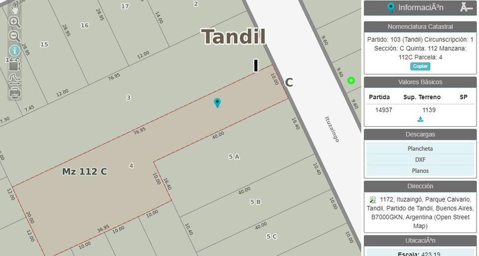 Vende Imperdible Lote! Zona Calvario Tandil de 1140 m² U$d 4