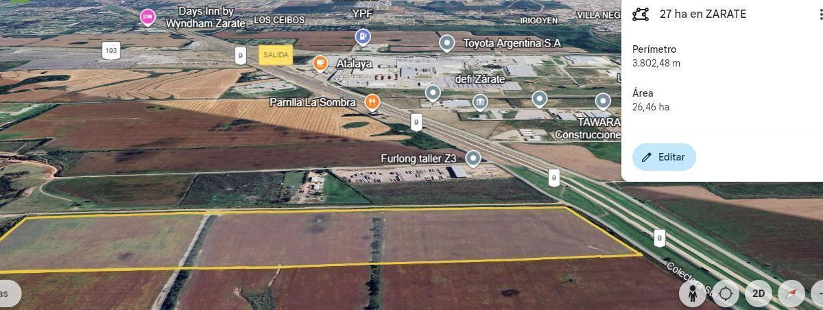 Campo en ZARATE, 27 Ha, KM 89 DE LA RUTA 9 - venta
