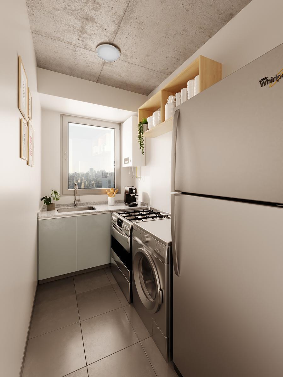 Departamento de un Ambiente en Venta, Nuñez, con Terraza, Parrilla, y Pileta. 4