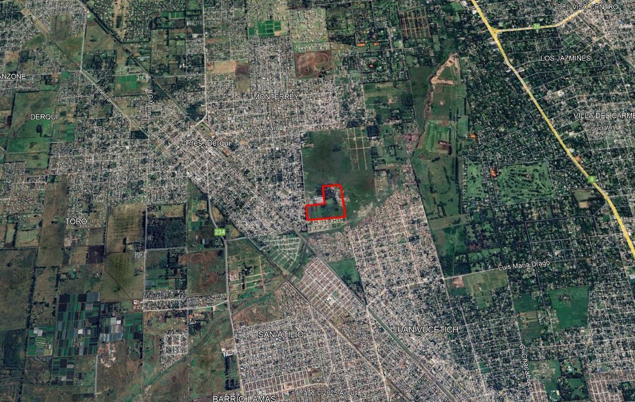 Terreno de 16 Has en Venta, a 10' de la Estación Pte Derqui, Pilar