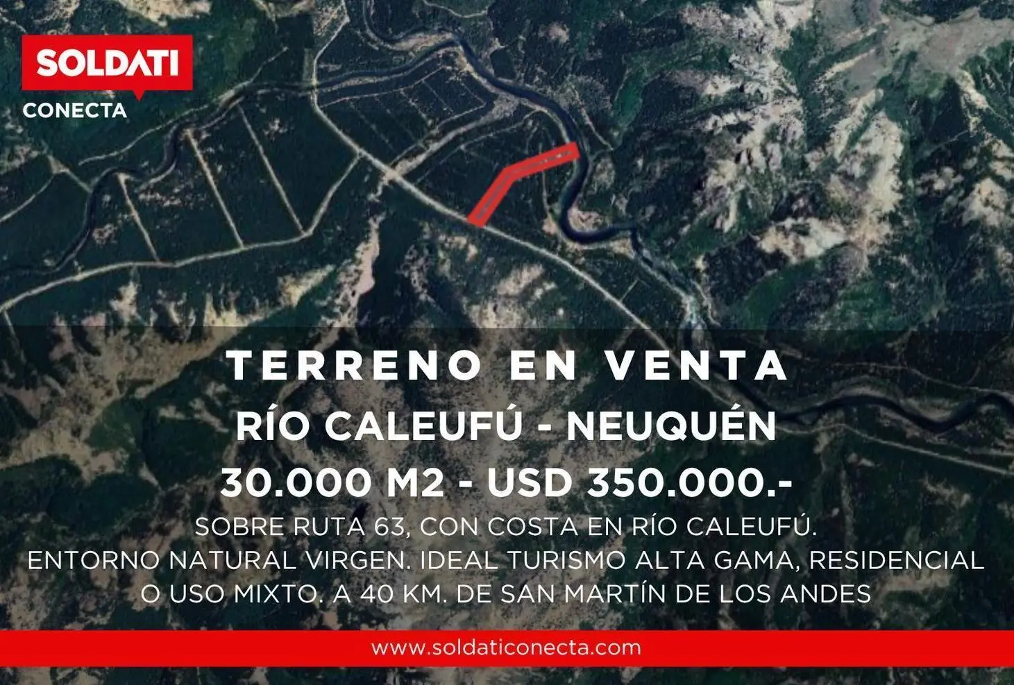 Terreno de 3 hectáreas en Venta con Costa del Rio Caleufu - Neuquen 3