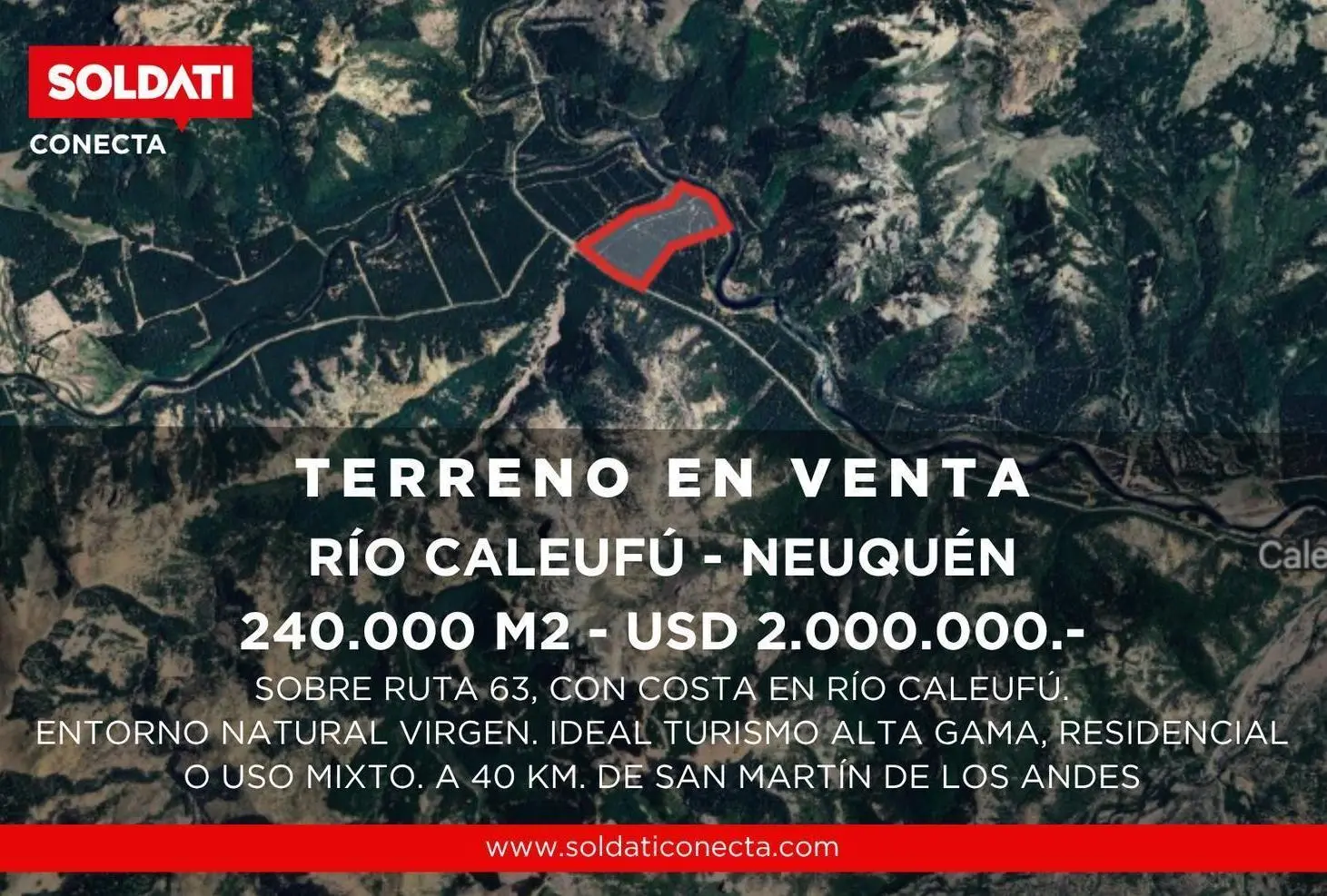 Terreno de 24 hectáreas en Venta con Costa del Rio Caleufu - Neuquen 4
