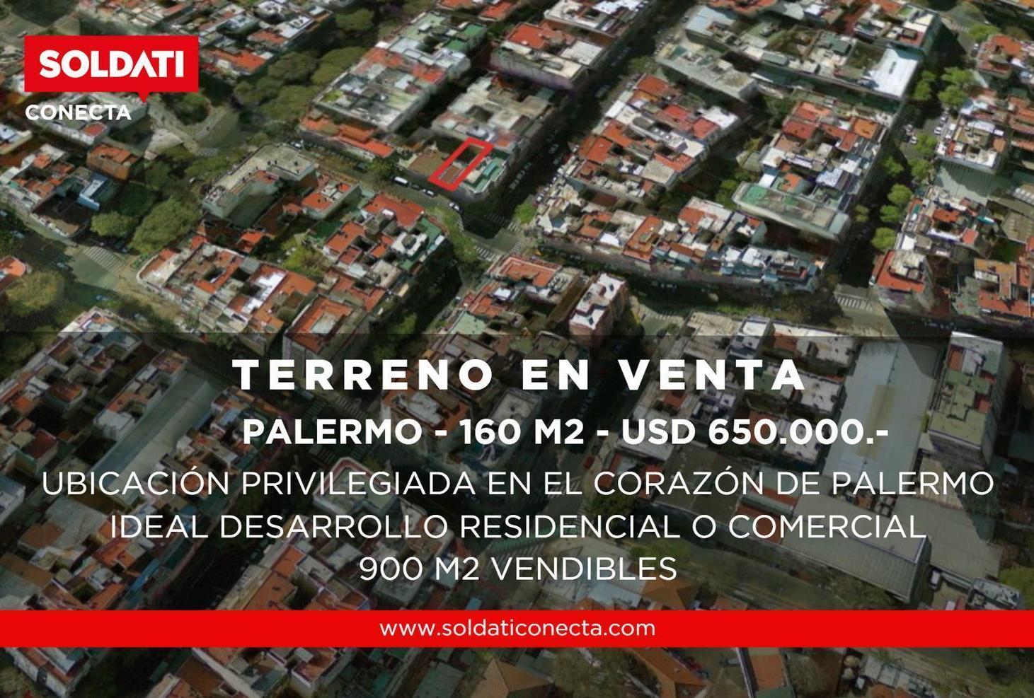 Terreno en venta Palermo - 160 m2 - Apto desarrollo residencial 22,8m de altura