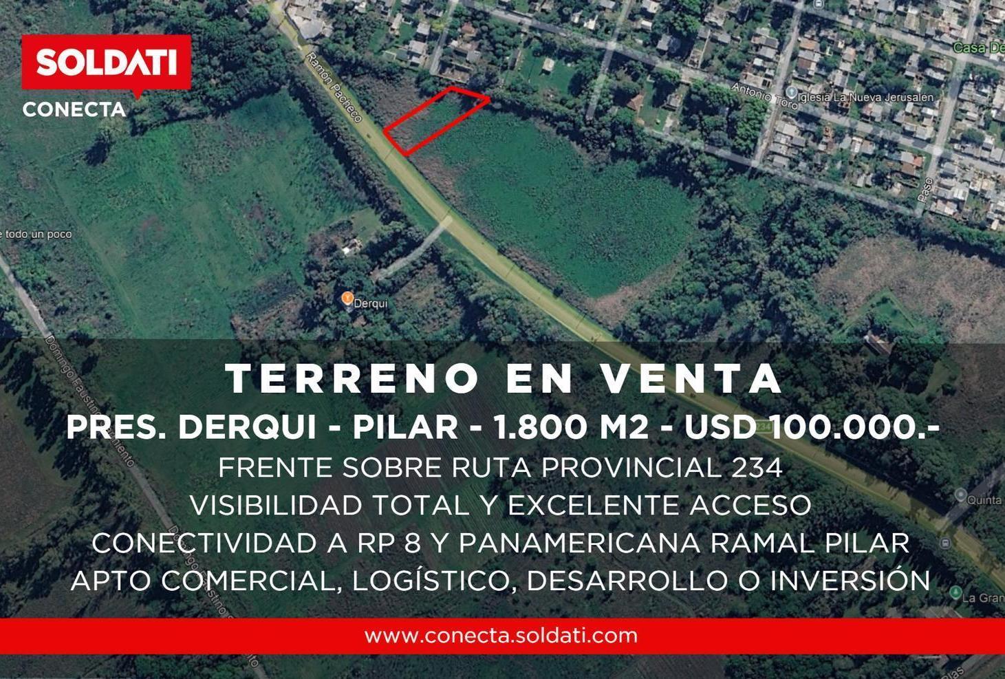 Foto de Terreno de 1.800 m2 sobre Ruta 234 en Presidente Derqui - Venta, imagen 3