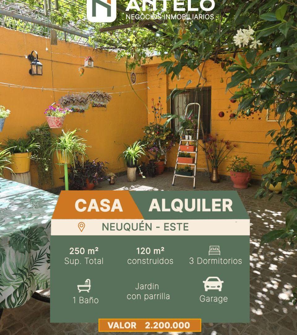 Casa en alquiler en el este de Neuquén