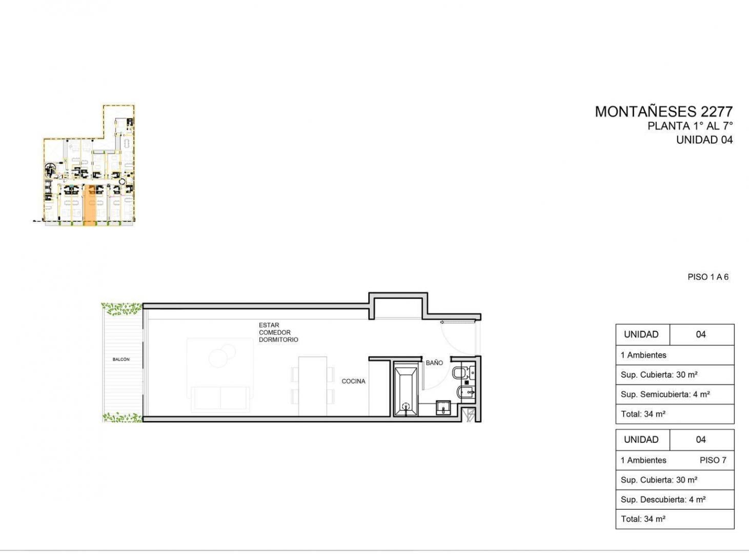 Departamento mono ambiente en venta - Belgrano, Barrio Chino, Montañeses