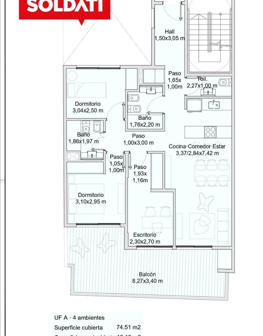 Foto de Departamento en venta de 4 ambientes, con balcon y parrilla en Villa, imagen 5