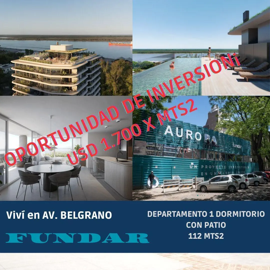 Departamento de 1 dormitorio con Patio 112 mts2. CERCA RIO. FUNDAR. 1