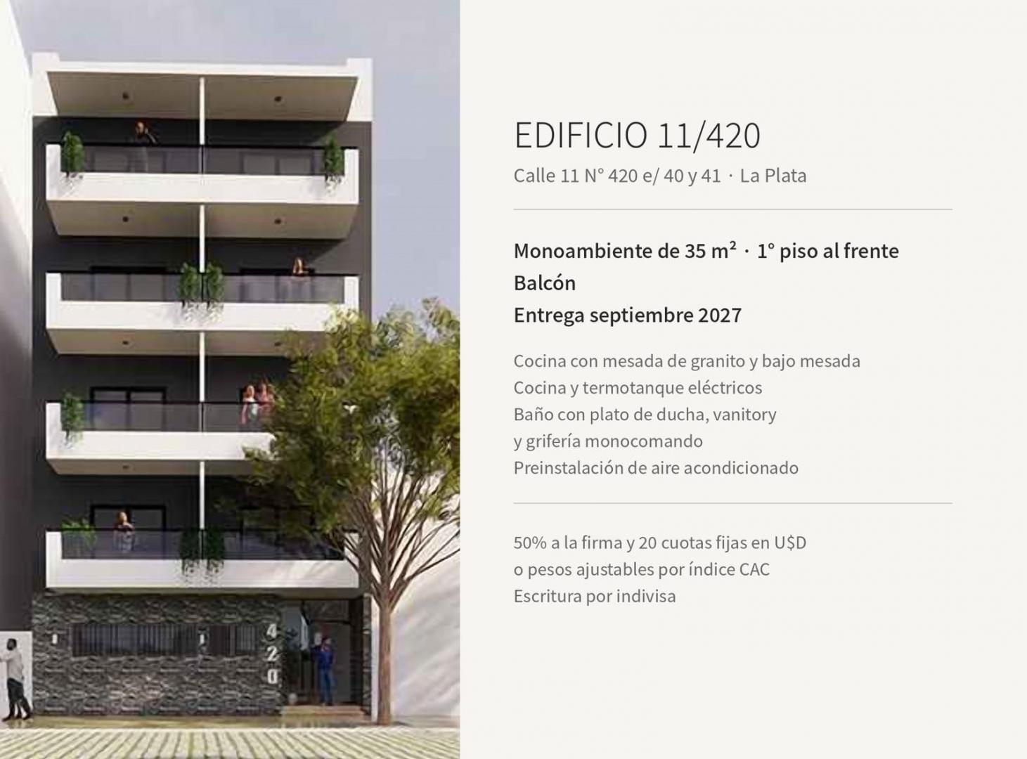 Foto de Departamento dos ambientes con balcón en construcción en La Plata, imagen 3