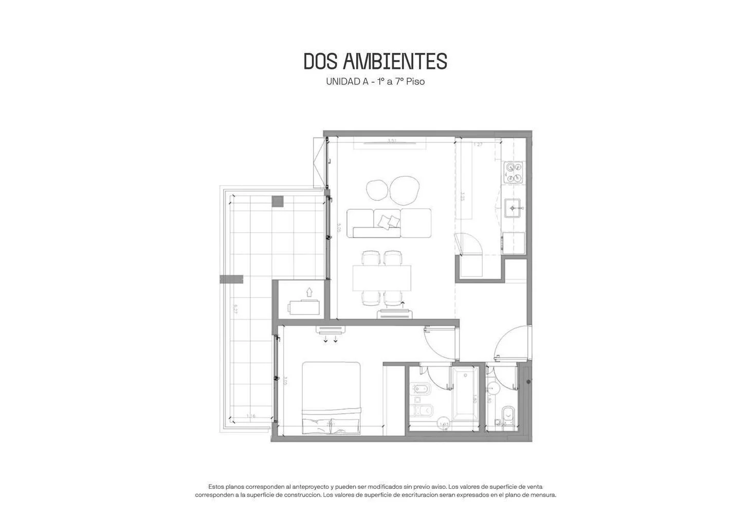 VENTA Departamento 2 AMBIENTES en Villa del Parque - en construcción