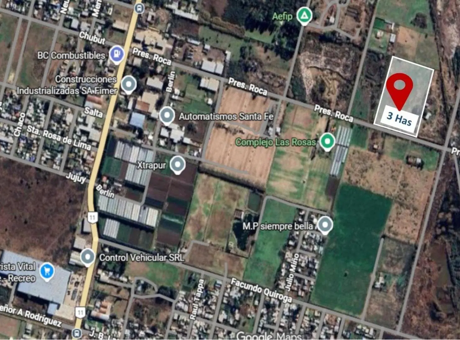 TERRENO DE 3 HAS EN RECREO SUR 2