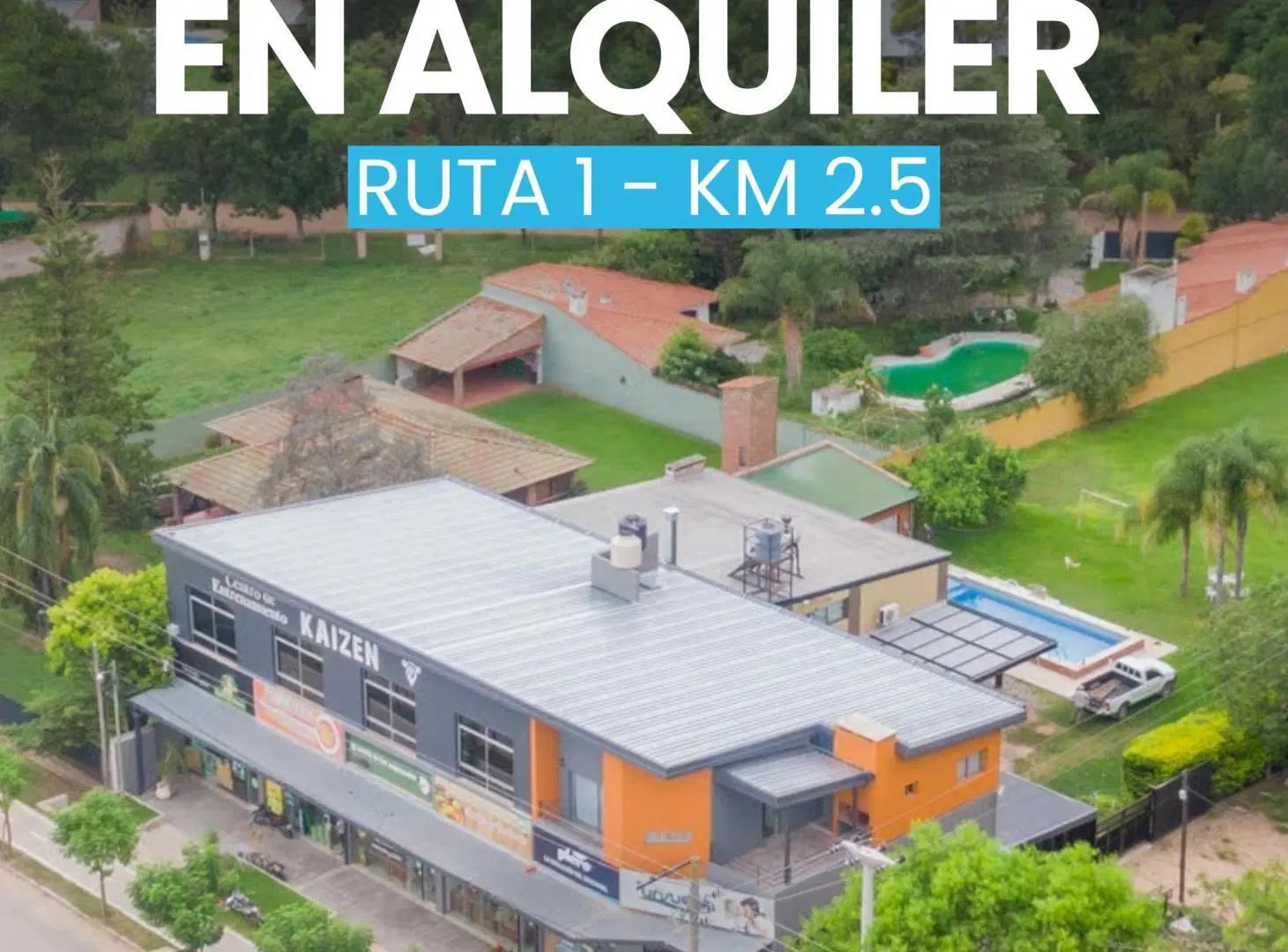 EXCLUSIVO SALON COMERCIAL EN ALQUILER SOBRE RUTA 1 – KM 2.5 5