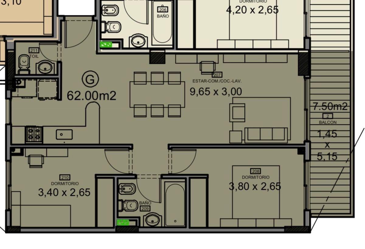 Venta departamento de 3 ambientes en Nuñez