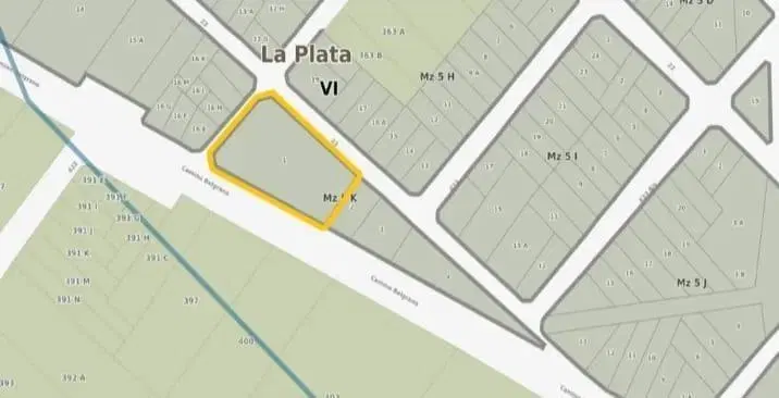 TERRENO EN VENTA EN LA PLATA, SOBRE CAMINO GRAL. BELGRANO Y 422. IDEAL INVERSOR. 1