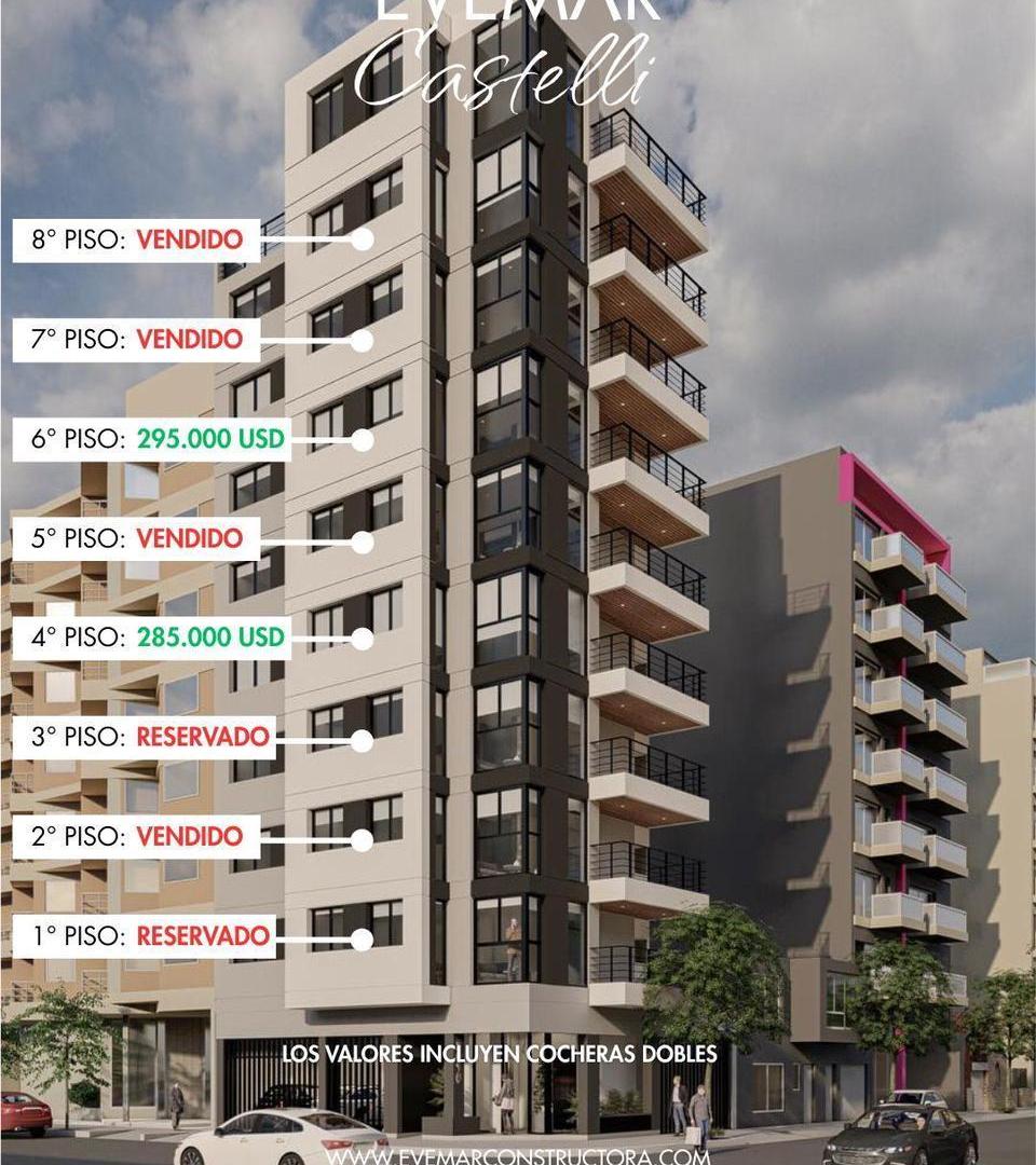 vENTA PISO A ESTRENAR. 99M2. COCHERA DOBLE. CASTELLI 3000