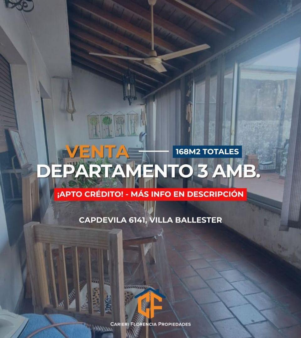 DEPARTAMENTO EN VENTA DE 3 AMBIENTES SIN EXPENSAS Y APTO CRÉDITO EN VILLA BALLESTER