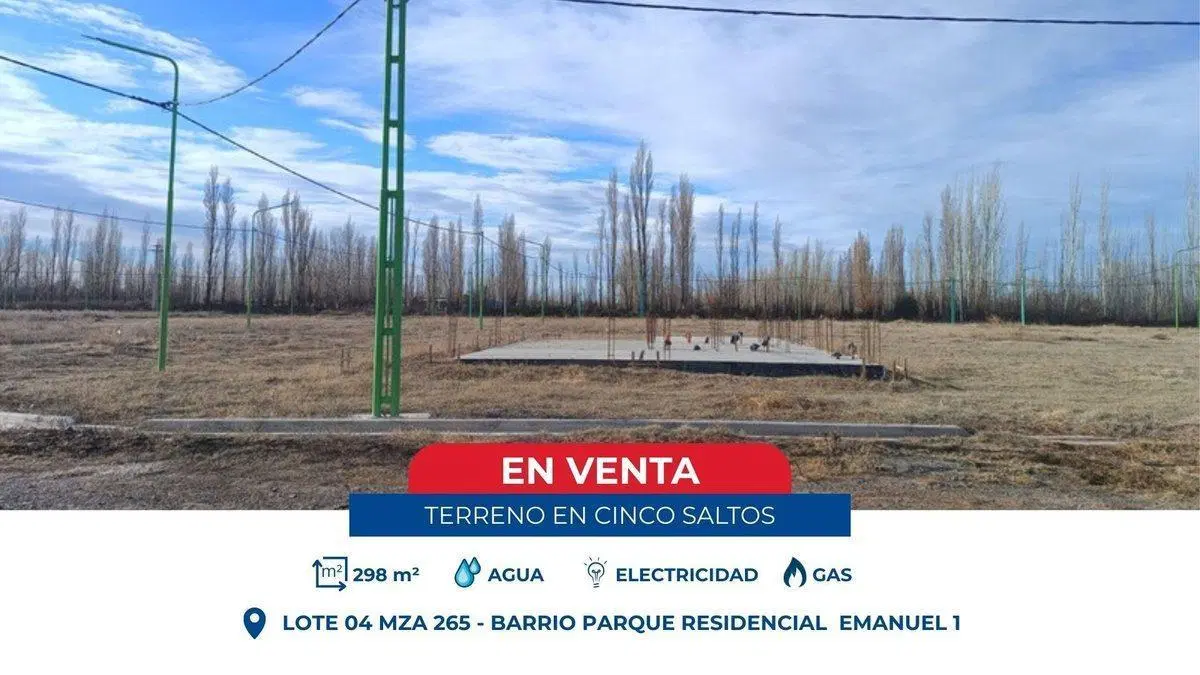 TERRENO CON PLATEA EN VENTA - LOTEO EMANUEL 1 2