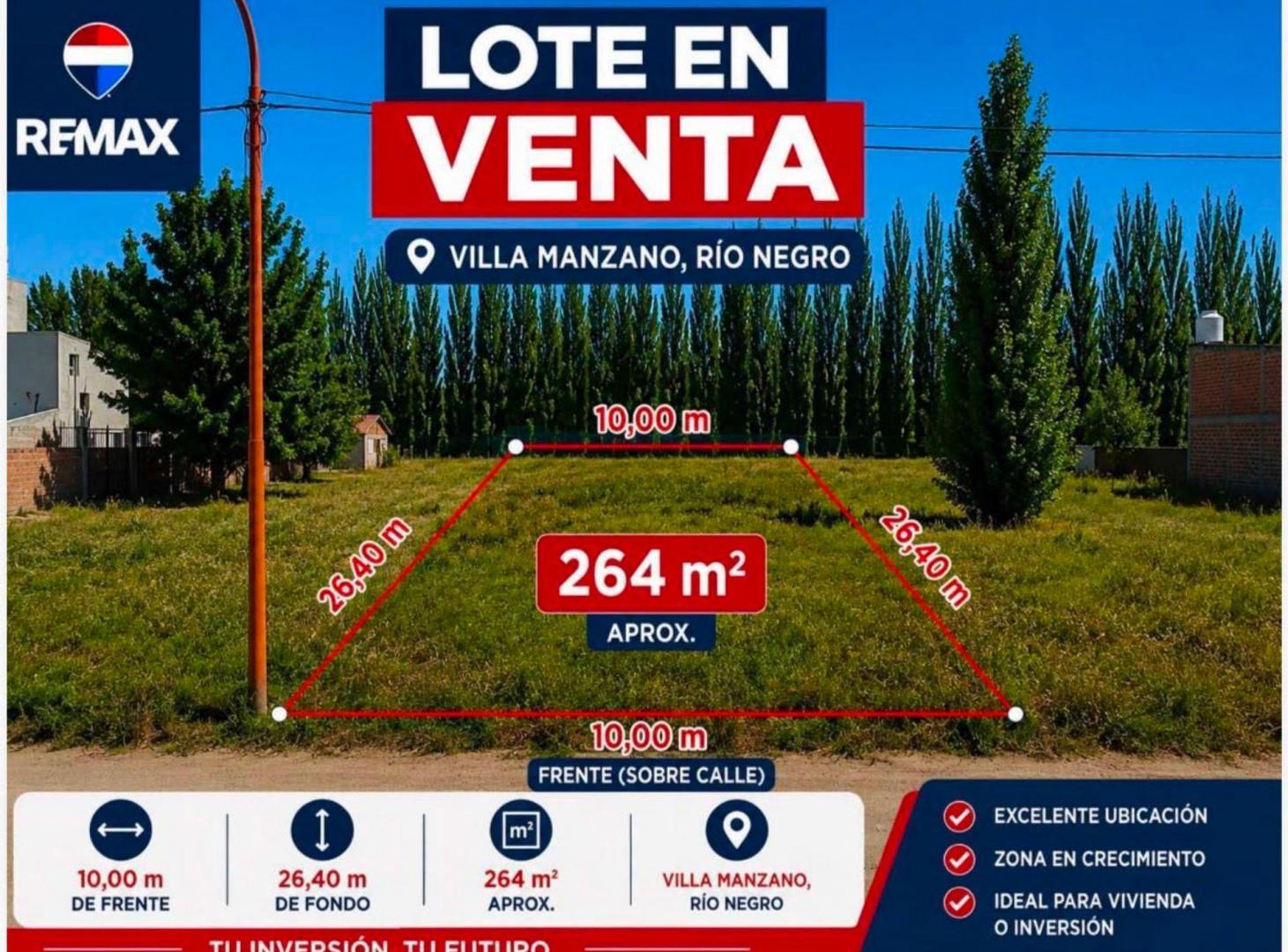 LOTEO DON PEDRO , VILLA MANZANO  TERRENO EN VENTA