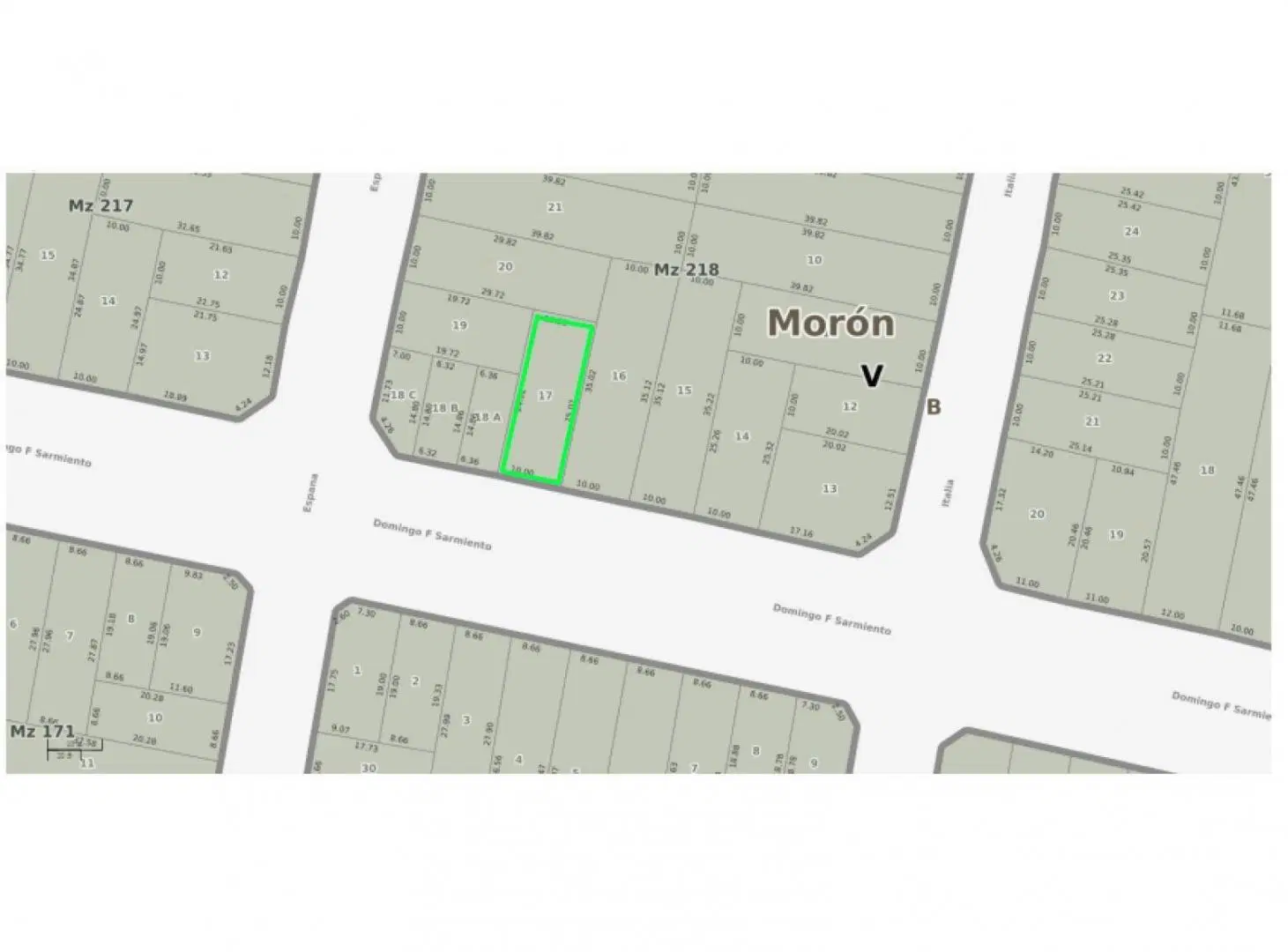 Lote de 250 m2 sobre Avenida Sarmiento entre España e Italia, en Castelar. 3
