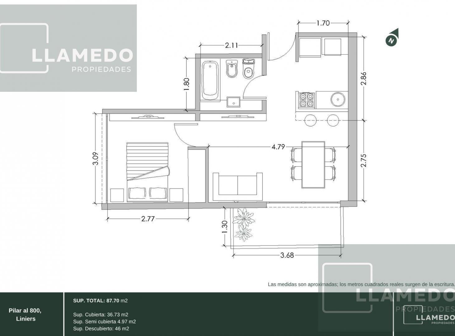 Venta de 2 ambientes a estrenar con Terraza privada
