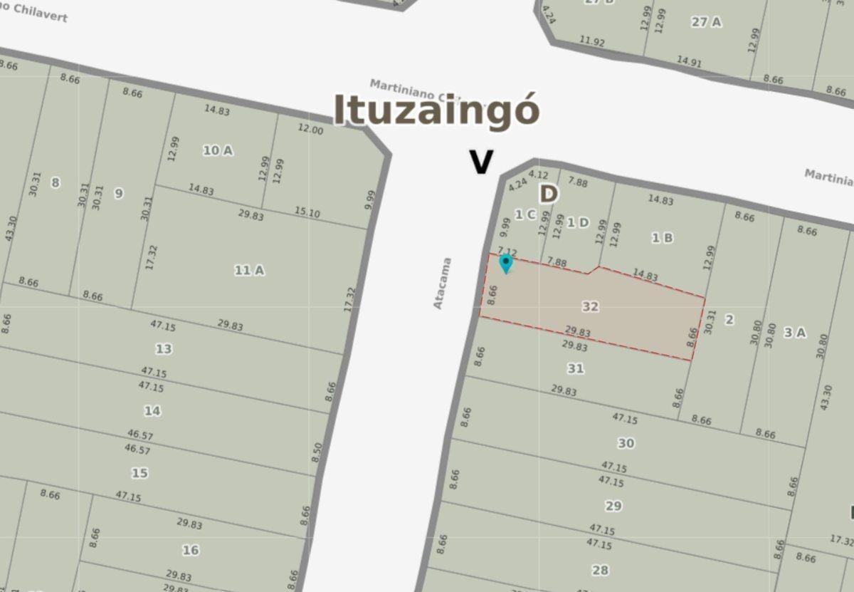LOTE EN VENTA ITUZAINGO. CON CASA A RECICLAR