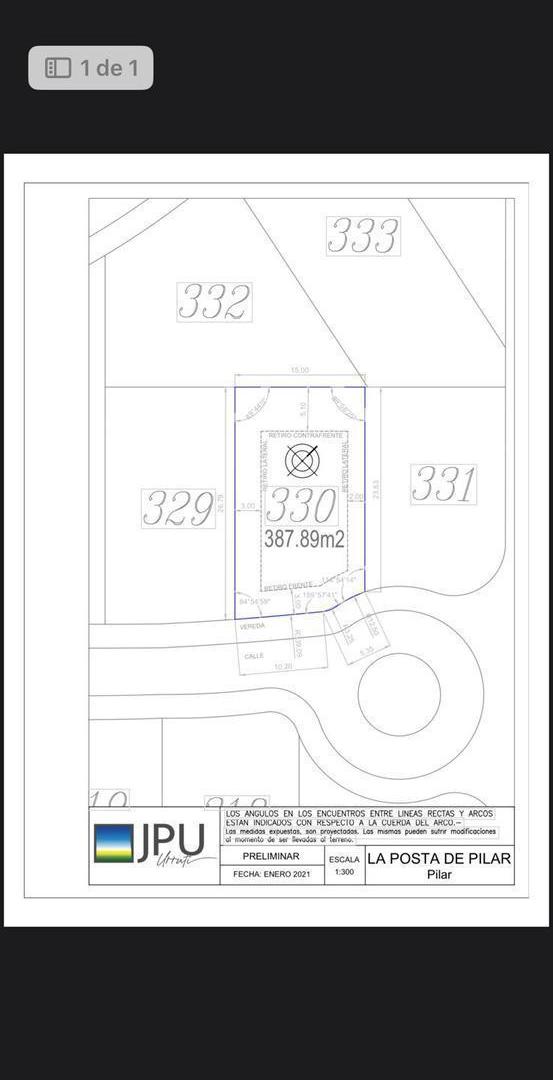 Foto de Venta lote Barrio La Posta - Pilar, imagen 2