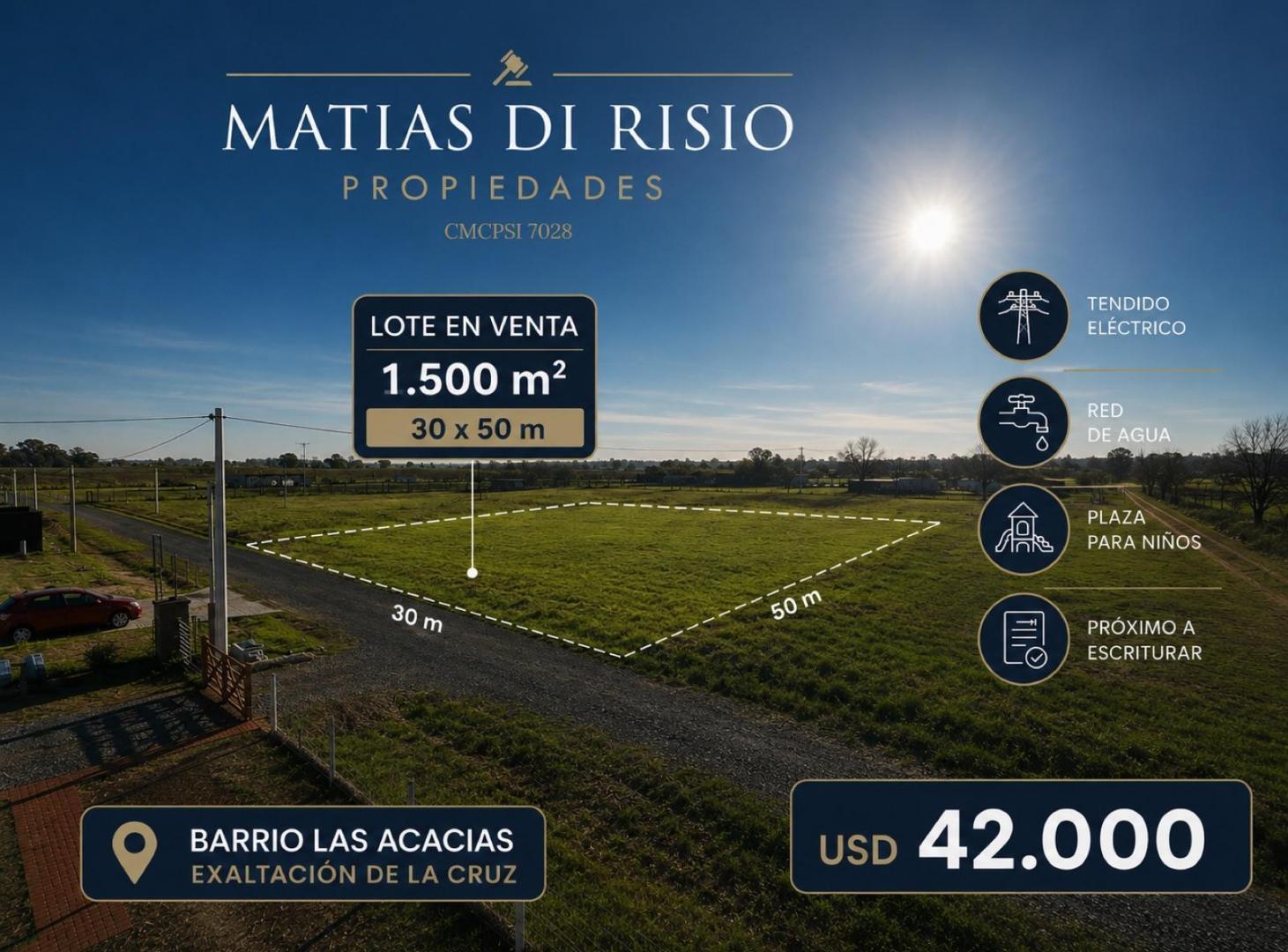 Foto de Venta lote 1500 mts2 - Barrio Parque Las Acacias Exaltacion de la Cruz, imagen 3